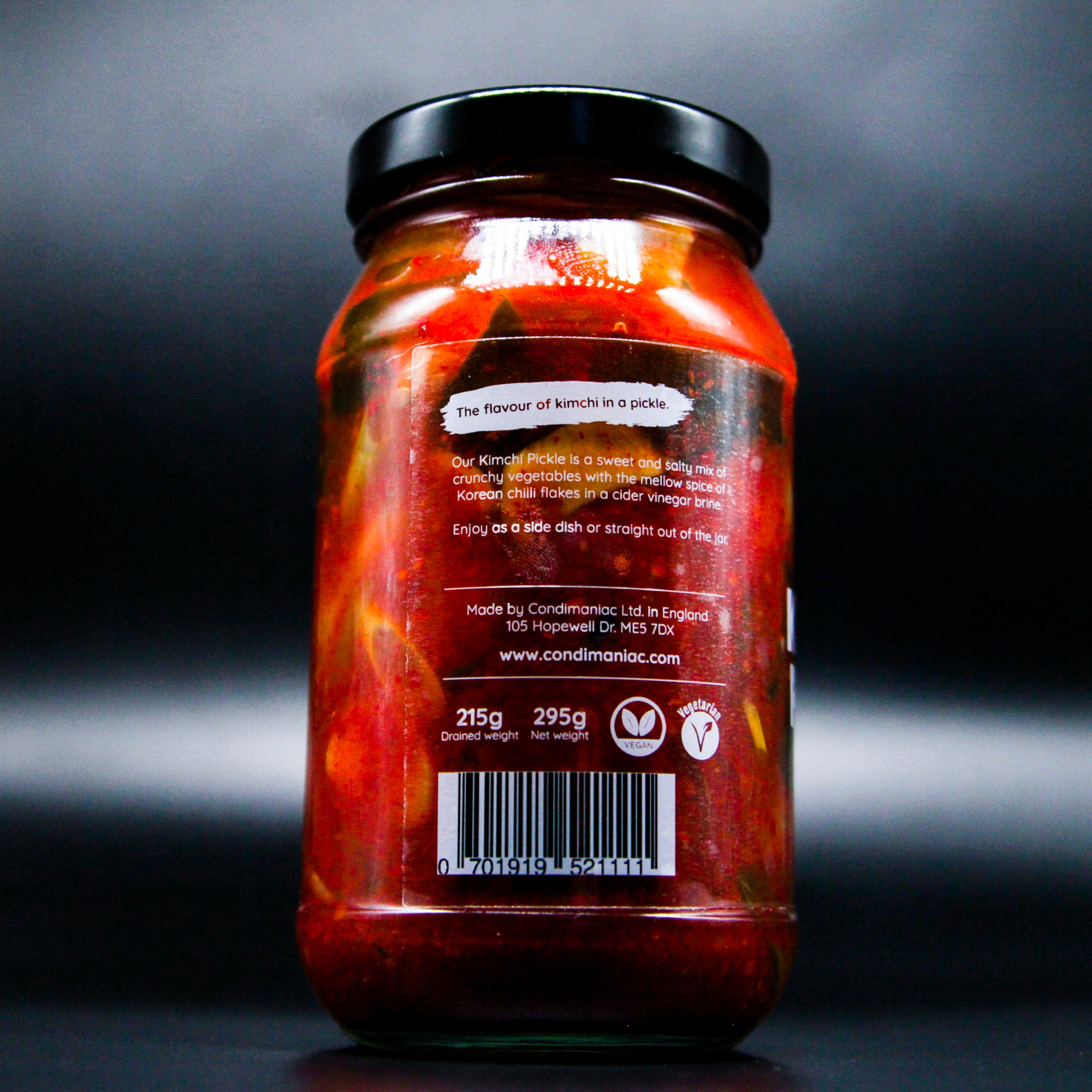 Condimaniac Kimchi Pickle - Crunchy mix of cucumber, radish, ginger and more with gochugaru (non-fermented)