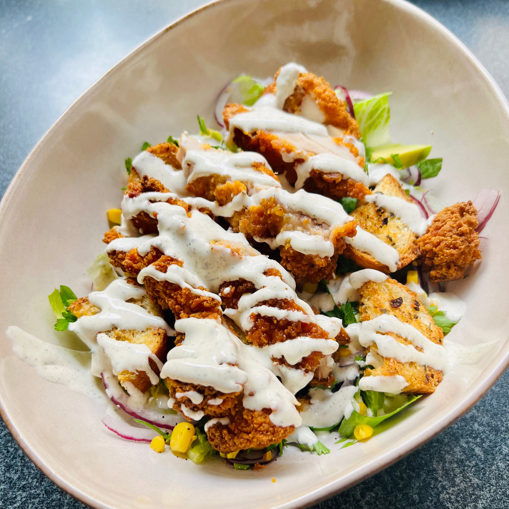 Ranch Salad with Pizza Croutons