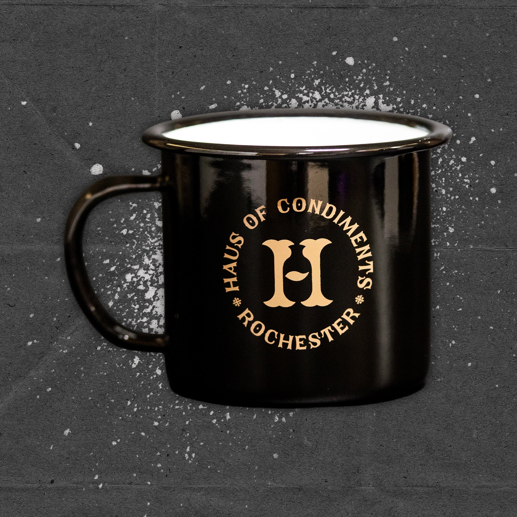 Condimaniac Haus of Condiments Enamel Mug