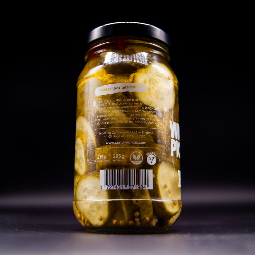 Condimaniac Wicked Pickles - Maple Syrup & Scotch Bonnet Gherkins